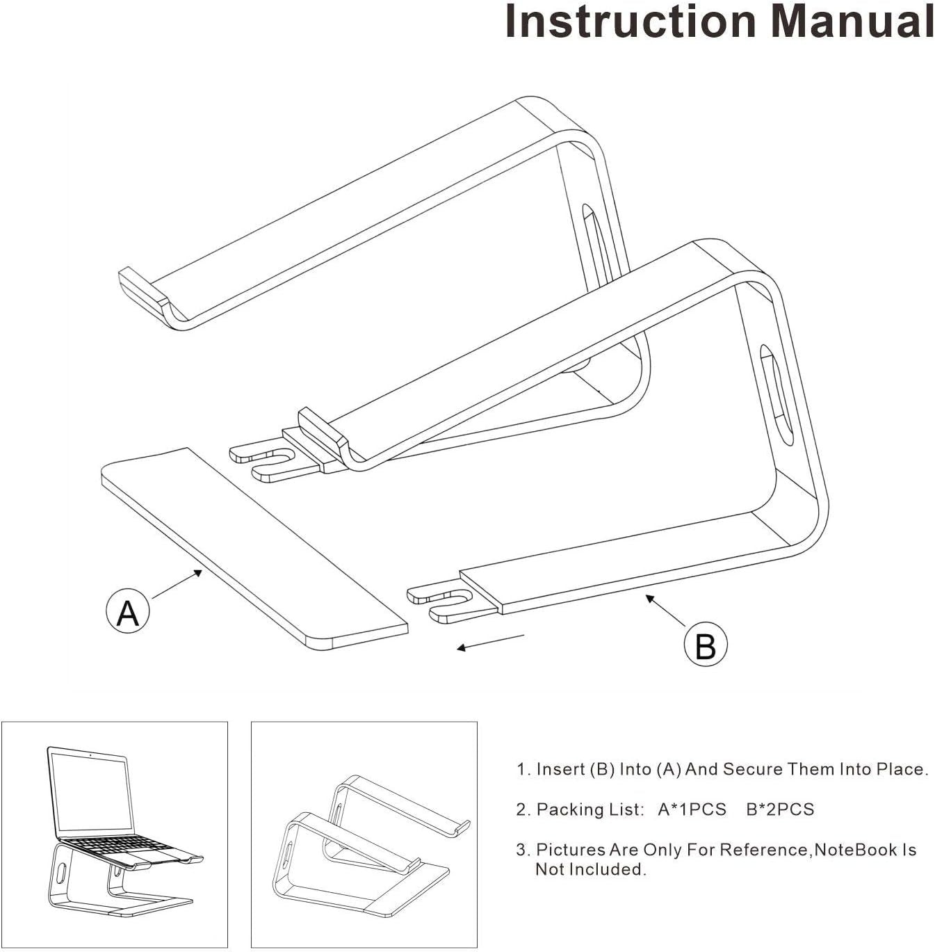 Laptop Stand, Ergonomic Aluminum Laptop Mount Computer Stand, Detachable Laptop Riser,Notebook Holder Stand All 10-17.3" Laptops(Rose Gold)
