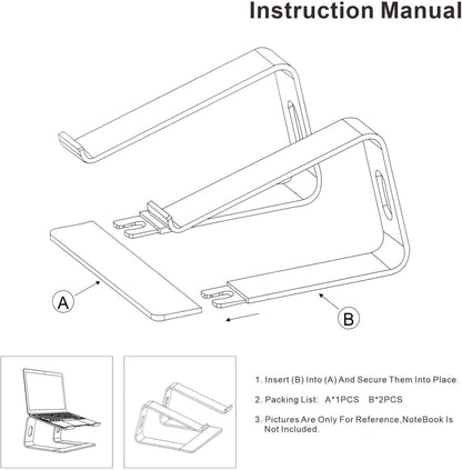 Laptop Stand, Ergonomic Aluminum Laptop Mount Computer Stand, Detachable Laptop Riser，Notebook Holder Stand All 10-17.3" Laptops(Rose Gold)